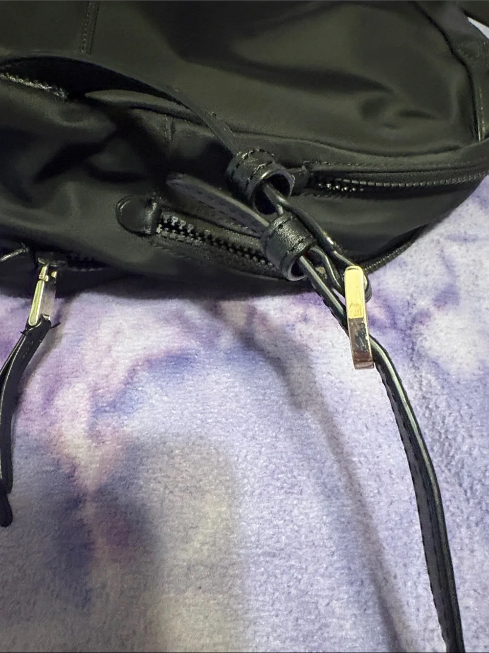 kate spade Black Nylon Mini Backpack with Front Pocket